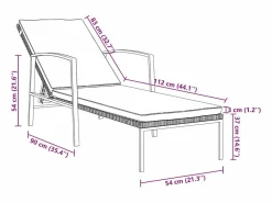 vidaxl Tumbonas con mesita 2 unidades ratán sintético Gris