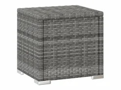 Outlet vidaxl Tumbonas de jardín y mesita 3 piezas ratán sintético Gris
