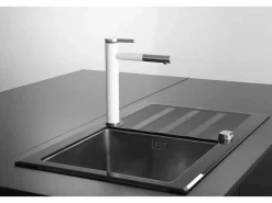 Online Essebagno Ultrate Grifo mezclador fregadero y cromado Blanco