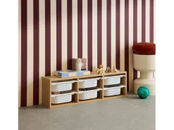 Sweeek Unidad de almacenamiento para niños, 6 cubos natural