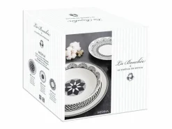 Outlet Luminarc Vajilla Medina La Bouchée 18 piezas 6 servicios porcelana blanco/ Negro