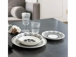 Outlet Luminarc Vajilla Medina La Bouchée 18 piezas 6 servicios porcelana blanco/ Negro