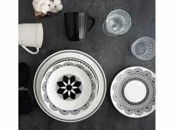 Outlet Luminarc Vajilla Medina La Bouchée 18 piezas 6 servicios porcelana blanco/ Negro