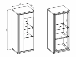 Petits-Meubles Vajillero 1 puerta apertura hacia la derecha Iria Cachemira y Madera