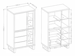 Sale Petits-Meubles Vajillero 3 puertas 3 cajones Eden Madera y Metal Color natural claro