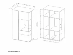 Petits-Meubles Vajillero 2 puertas apertura por la derecha Andrea Blanco y Madera