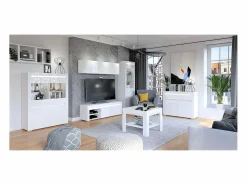 Hot Petits-Meubles Vajillero 4 puertas con LED Kasla Blanco