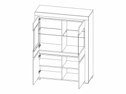 Hot Petits-Meubles Vajillero 4 puertas con LED Kasla Blanco