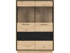 Clearance Vajillero 2 puertas Elijah Madera y Vitrina Para Vajilla