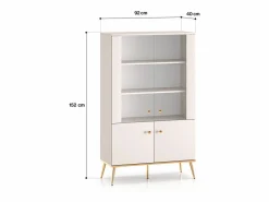 Petits-Meubles Vajillero 4 puertas Olivia Cachemira y Dorado