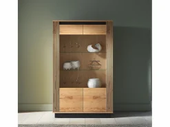 Online Vajillero 2 puertas Solal Madera y Negro Vitrina Para Vajilla