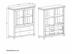 Discount Vajillero 2 puertas y 2 cajones Martin y Madera Vitrina Para Vajilla