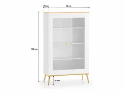 Hot Petits-Meubles Vajillero 2 puertas Zora y Dorado Blanco