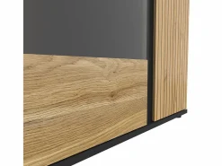 Best Vajillero aparador 2 puertas Pia Negro y Madera Vitrina Para Vajilla