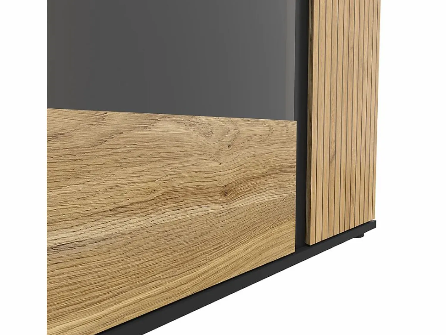 Best Vajillero aparador 2 puertas Pia Negro y Madera Vitrina Para Vajilla