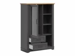 Discount Petits-Meubles Vajillero bajo 1 puerta 2 cajones Charlie Antrancita Gris