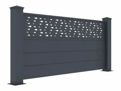 Hot EXPERTLAND Valla de aluminio Ancho 189 x Alt. 89 cm antracita BAZIO Gris antracita