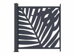 Discount EXPERTLAND Valla de aluminio antracita motivo vegetal kit de extensión Alt.144 x An.110 cm BRAMENO Gris antracita