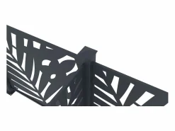Discount EXPERTLAND Valla de aluminio antracita motivo vegetal kit de extensión Alt.144 x An.110 cm BRAMENO Gris antracita