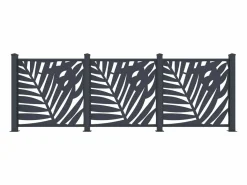 Sale Valla de aluminio antracita motivo vegetal kit inicial Alt.144 x An.118 cm BRAMENO Cercados Y Ocultación