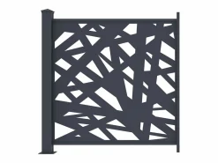 Online Valla de aluminio con motivo geométrico kit de extensión Alt.144 x An.110 cm Antracita BRAMENO Cercados Y Ocultación