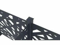 Online Valla de aluminio con motivo geométrico kit de extensión Alt.144 x An.110 cm Antracita BRAMENO Cercados Y Ocultación