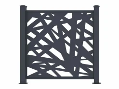 New Valla de aluminio con motivo geométrico kit inicial Alt.144 x An.118 cm Antracita BRAMENO Cercados Y Ocultación