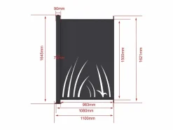 Clearance EXPERTLAND Valla de aluminio con motivo vegetal kit de extensión Alt.164 x An.110 cm Antracita BRAMENO Gris antracita