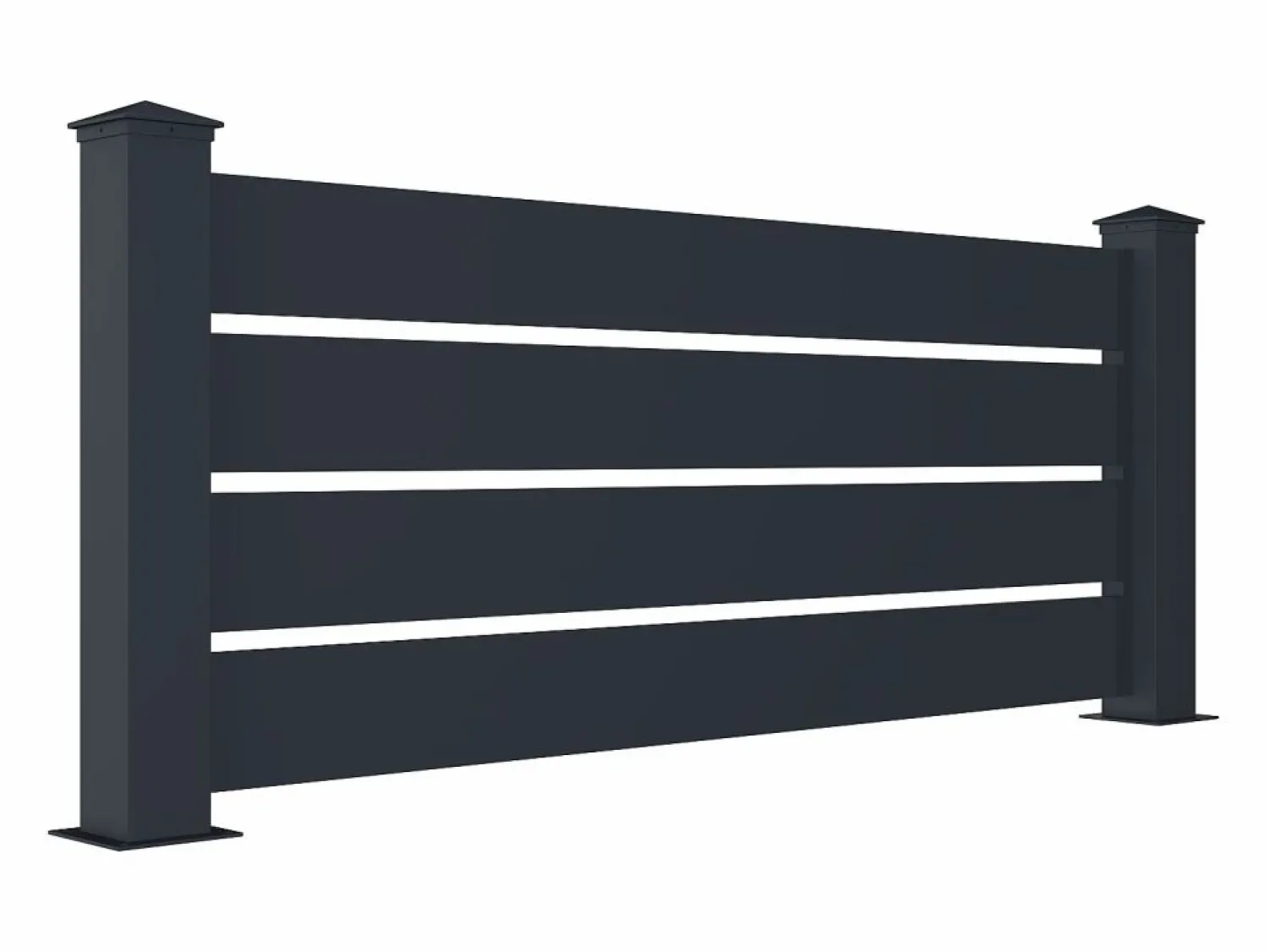 Online EXPERTLAND Valla de aluminio con calado Alt. 80.3 x Ancho 188.6 cm - PRIMO Gris antracita