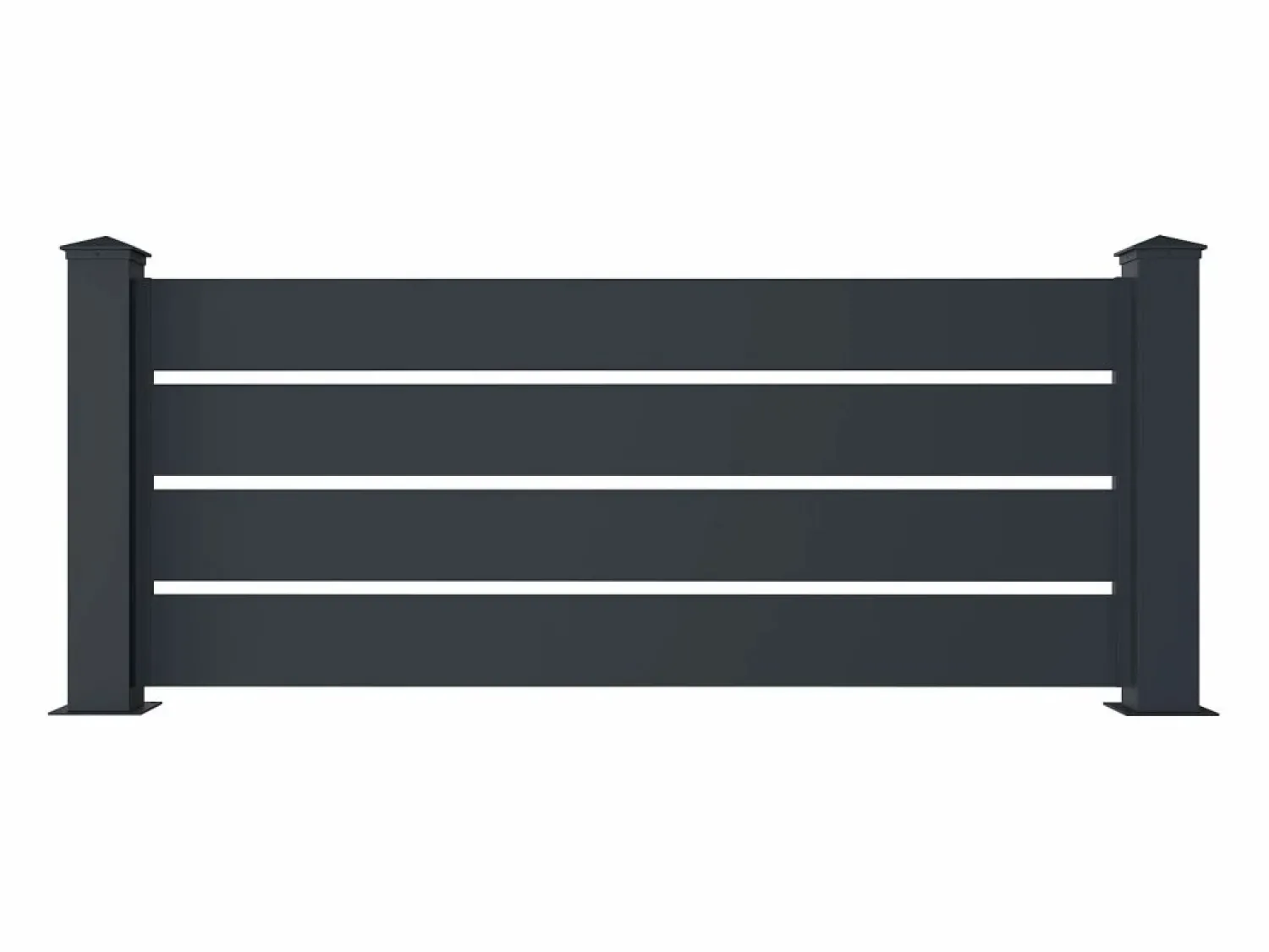 Online EXPERTLAND Valla de aluminio con calado Alt. 80.3 x Ancho 188.6 cm - PRIMO Gris antracita