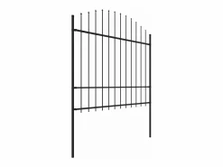 Valla de jardín con puntas de lanza acero (1,5-1,75)x3,4m ES406835