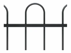 New Valla de jardín con puntas de aro acero 10,2x1 m ES481226 Negro