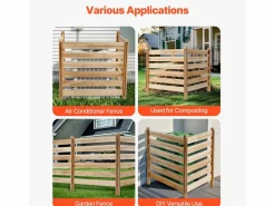 Discount Valla de Privacidad de Madera SucceBuy, 3 Paneles, 91,4 x 91,4 cm para Aire Acondicionado Cercados Y Ocultación