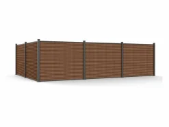 Online EXPERTLAND Valla para colocar Alt. 148 cm kit 9 tablones + 2 postes antracita - PALIZO Gris antracita / Color natural oscuro