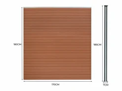 Monstershop Vallas para exteriores de WPC y Aluminio - 9x Paneles + 10x Postes | Marrón