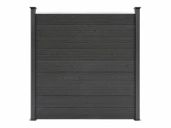 New Monstershop Vallas para exteriores de WPC y Aluminio - 10xPaneles Cuadrados + 1x Oblicuo + 11x Postes con LED | Gris
