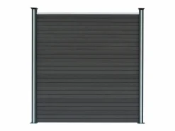 Outlet Vallas para exteriores de WPC y Aluminio - 6xPaneles Cuadrados + 1x Oblicuo + 7x Postes con LED | Cercados Y Ocultación