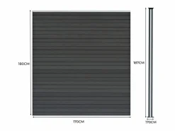 Monstershop Vallas para exteriores de WPC y Aluminio - 6x Paneles + 7 Postes |