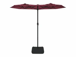 Clearance Vanyra Sombrilla doble de jardín con luces LED burdeos 316x145 cm Sombrilla