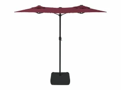 Clearance Vanyra Sombrilla doble de jardín con luces LED burdeos 316x145 cm Sombrilla