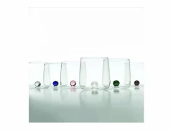 Vaso Bilia Zafferano de vidrio borosilicato, juego de 6 piezas, color gris
