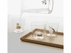Vaso de vidrio borosilicato, Gato, blanco/gris 350 ml, Tabby Cat