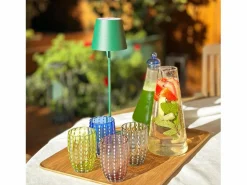 Sale Vaso Zafferano Perle Amatista - Vidrio Soplado Coloreado, 32 cl, Hecho a Mano - Juego de 2 Vasos Artesanos para Agua o Cócteles Violeta