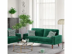 Outlet DripeX Velvet y sofá de terciopelo sólido - 3 Lugares - Carga máxima de 300 kg - 176x78x85cm Verde