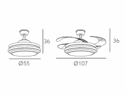 Discount AKUNADECOR Ventilador Dc Bayomo L Led Con Memoria De Color Blanco
