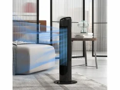 Ventilador de pedestal 3 velocidades, oscilación 70°, diseño compacto, 45 W, ABS, (31,5x31,5x117cm)