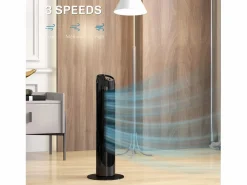 Ventilador de pedestal 3 velocidades, oscilación 70°, diseño compacto, 45 W, ABS, (31,5x31,5x117cm)