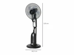 Ventilador de pedestal con nebulizador de 2,8 L, 3 modos, oscilación, temporizador y ángulo ajustable, (44,5 x 44,5 x 120 cm)