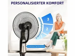 New Ventilador de pedestal refrigerado por agua con niebla ajustable, 3 velocidades, tanque de 3 L, oscilación de 75°, (50x40x125cm) Aire Acondicionado, Ventilación