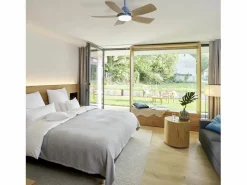 Outlet Ventilador de techo oscuro de 42 pulgadas - Ventilador de techo con luz LED y 5 aspas de ABS - para dormitorio y sala de estar Azul